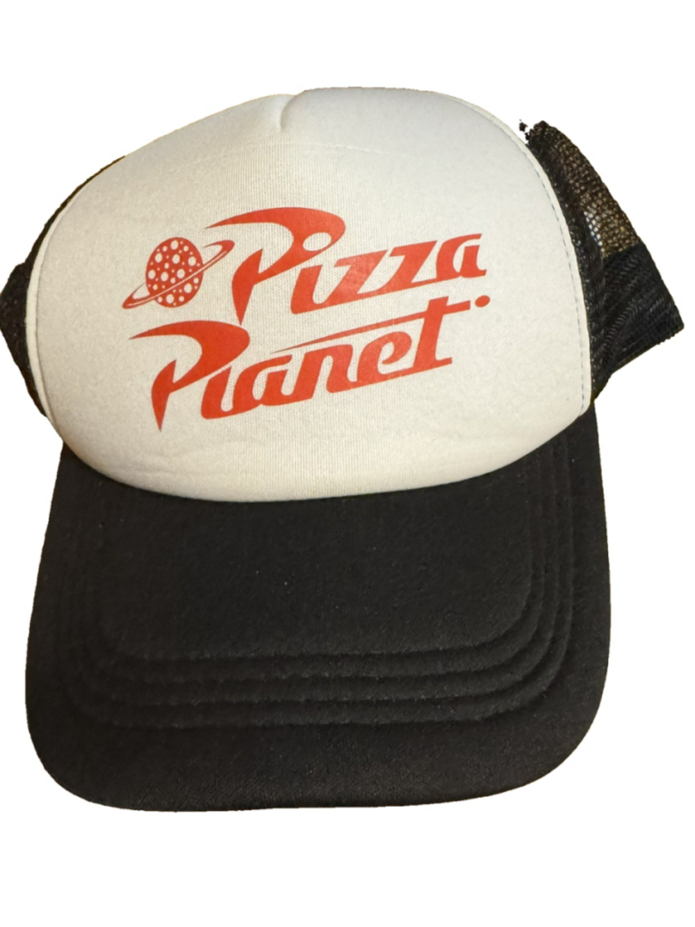 Pizza Planet Toy Story Trucker Hat Black OSFA New Without Tags